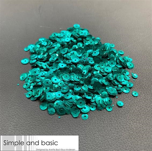 Simple and Basic pailletter/sequins Emarald green 4-5-6mm 30g